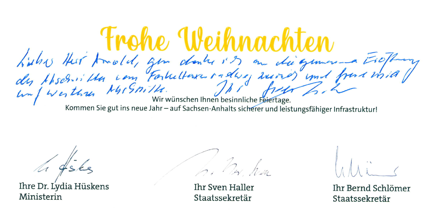 Weihnachtsgrüße aus dem Ministerium